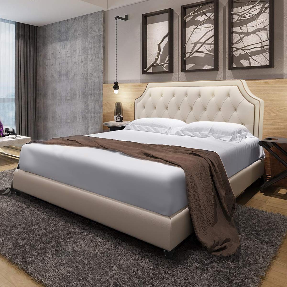 头层牛皮软床 真皮床双人婚床主卧床软床 1